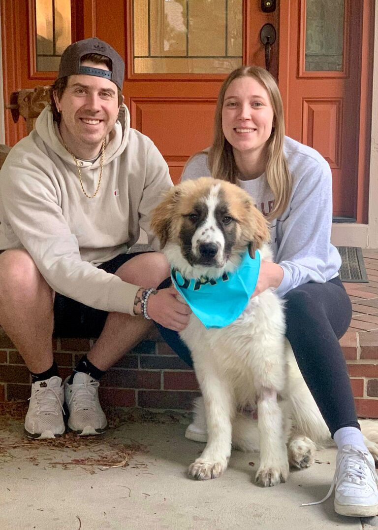 Our first road trip together to Denver to adopt our dog, Benny!