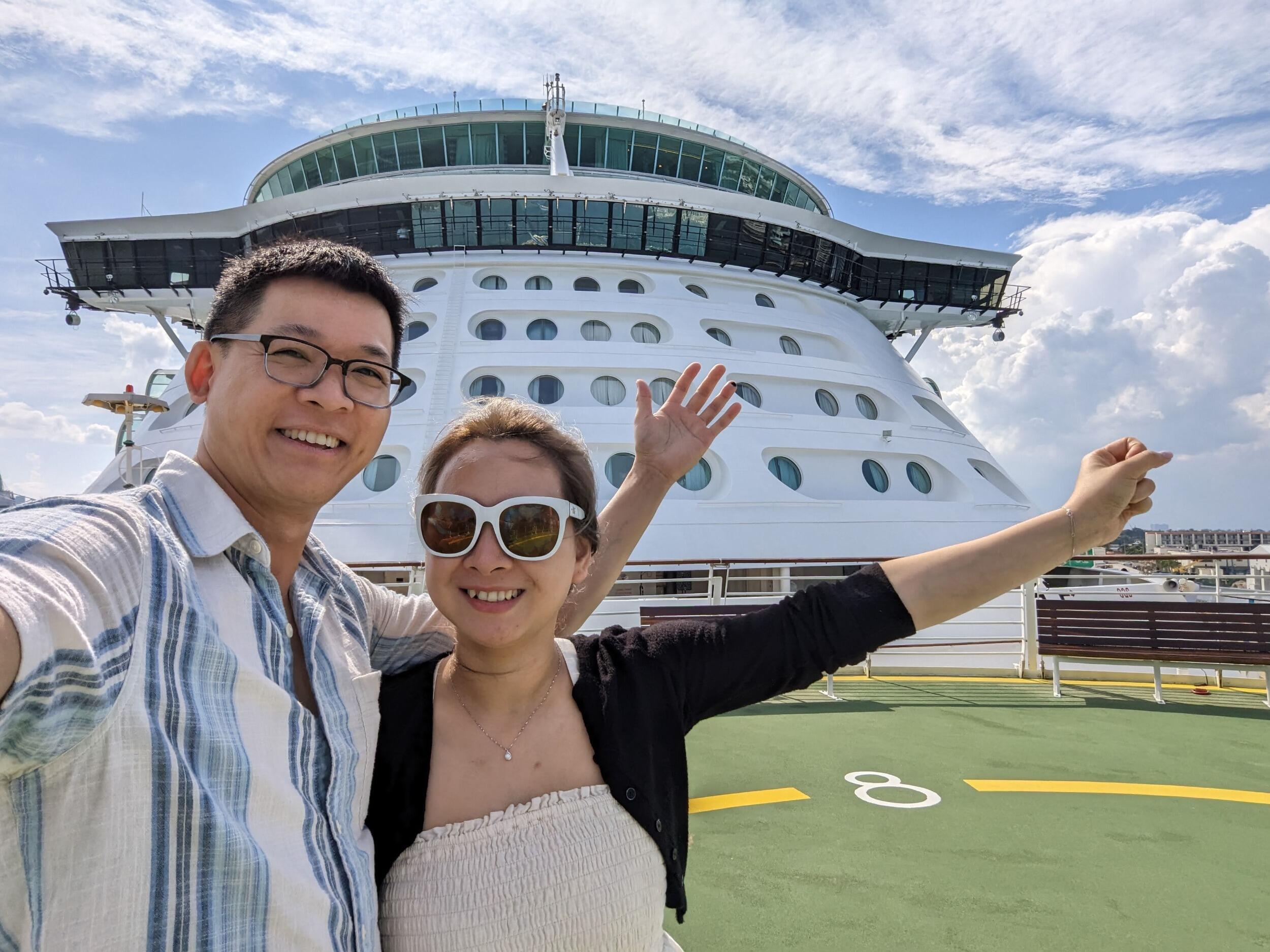 Our first cruise to the Bahamas onboard the Royal Caribbean's Freedom of the Seas. Please note the date is one year before our wedding.