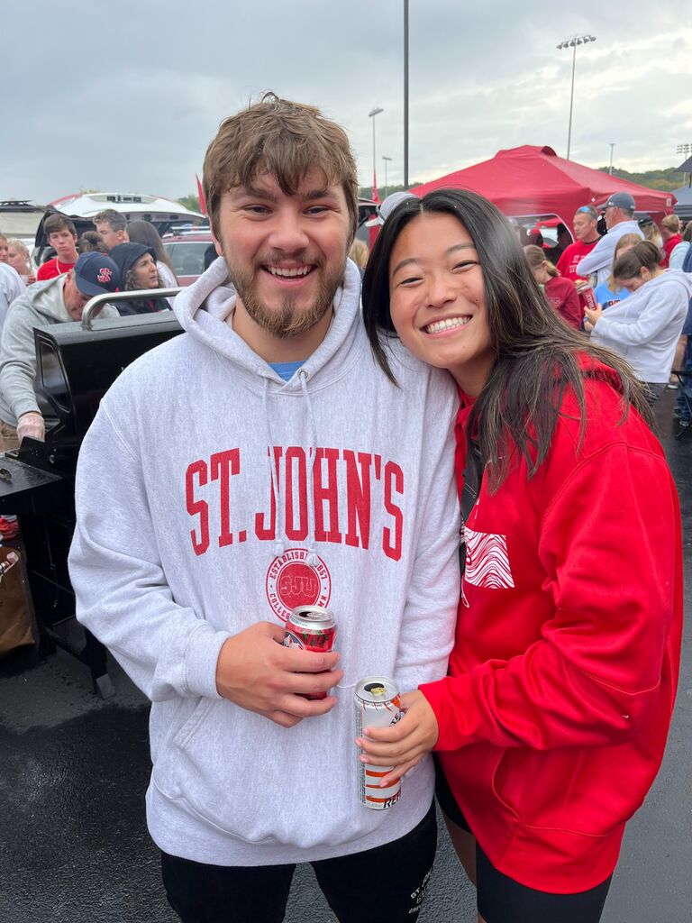 Wyatt and Olivia at a St. John's tailgate!