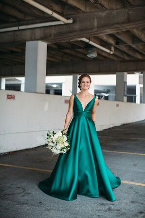 emerald wedding dress