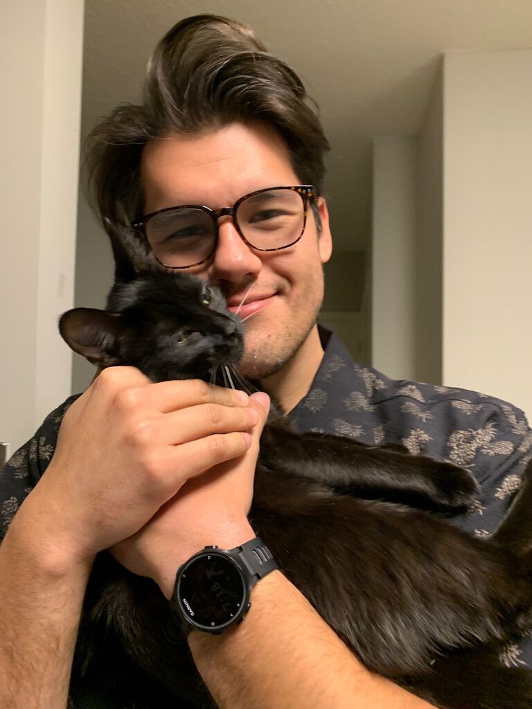 Jon found a little kitten while on a business trip and brought her home. They named her "Luna" and she quickly became part of their little family!