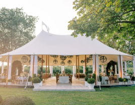 White wedding tent rental for outdoor reception from The Greenwich Tent Company in Bridgeport, Connecticut