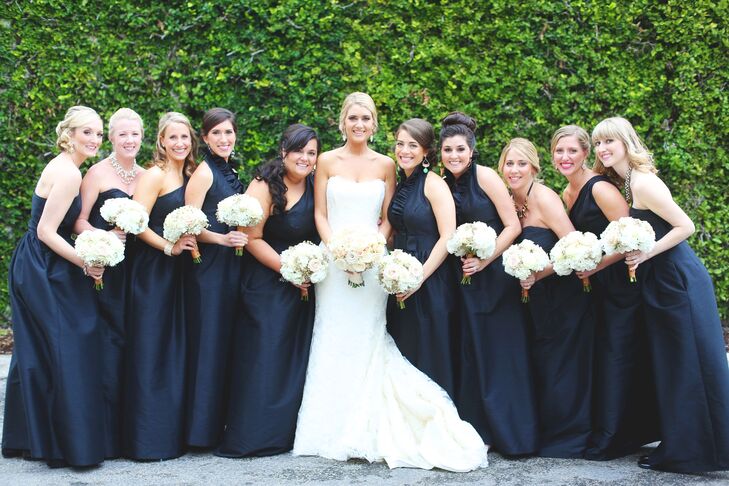 black silk bridesmaid dresses