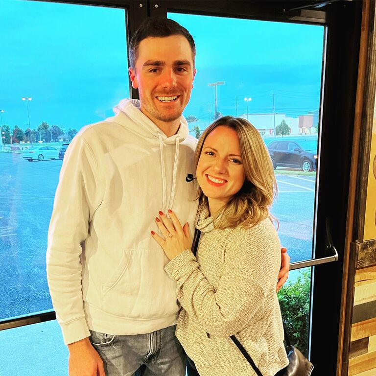 We got engaged in September 2022 - the day we did the final walk through of the house we bought together! 