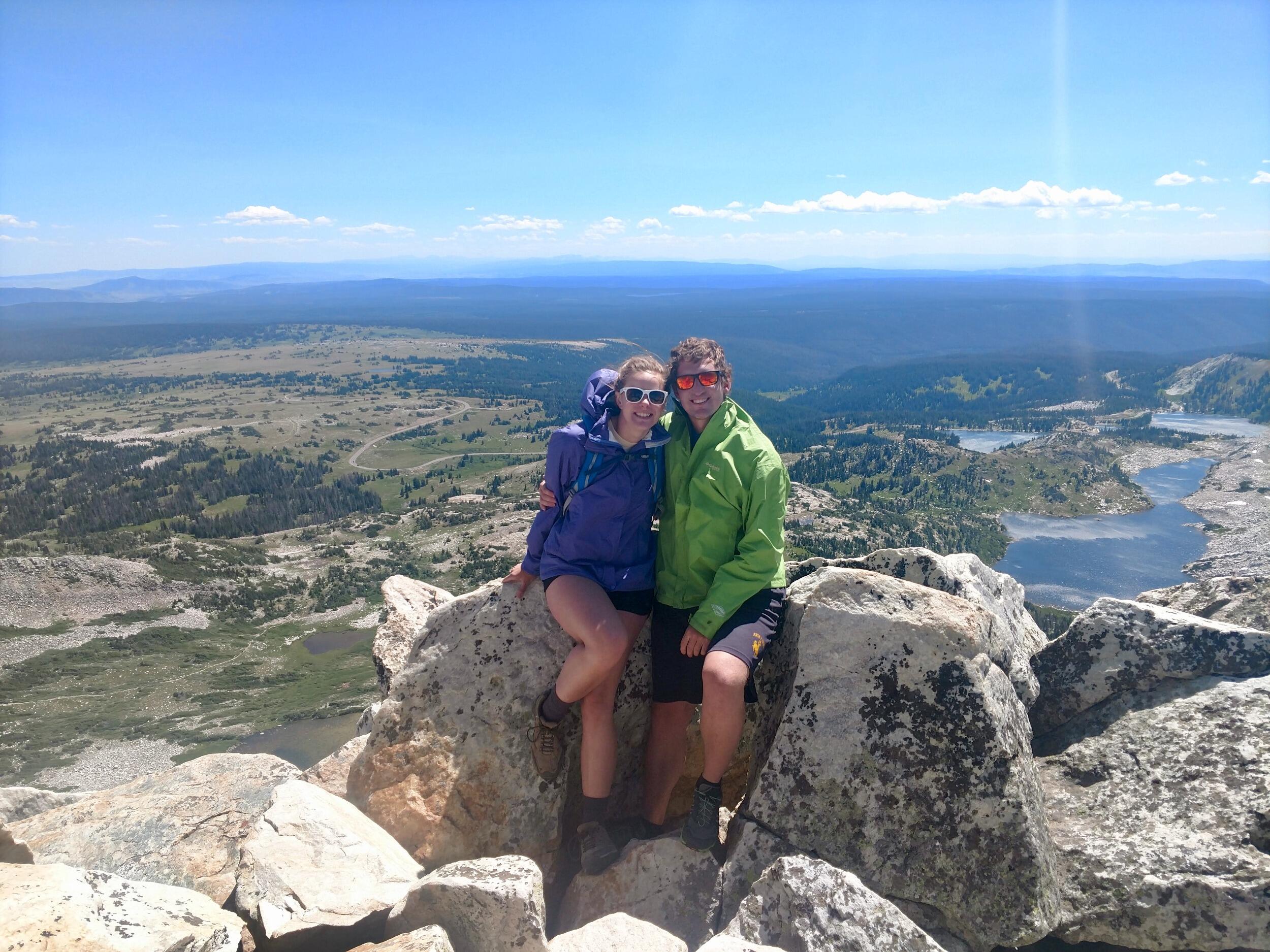 Kiana's first trip up Medicine Bow Peak in the Snowy Mountain Range, Wyoming. Kyle led the way for several swimmers up the peak.