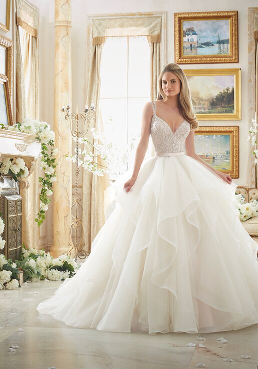 silver ball gown wedding dresses