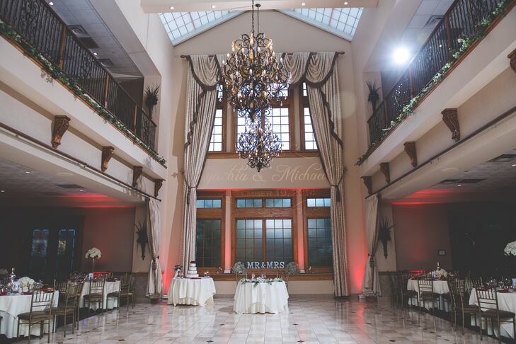 Ornate Chandelier At Two Story Reception Hall