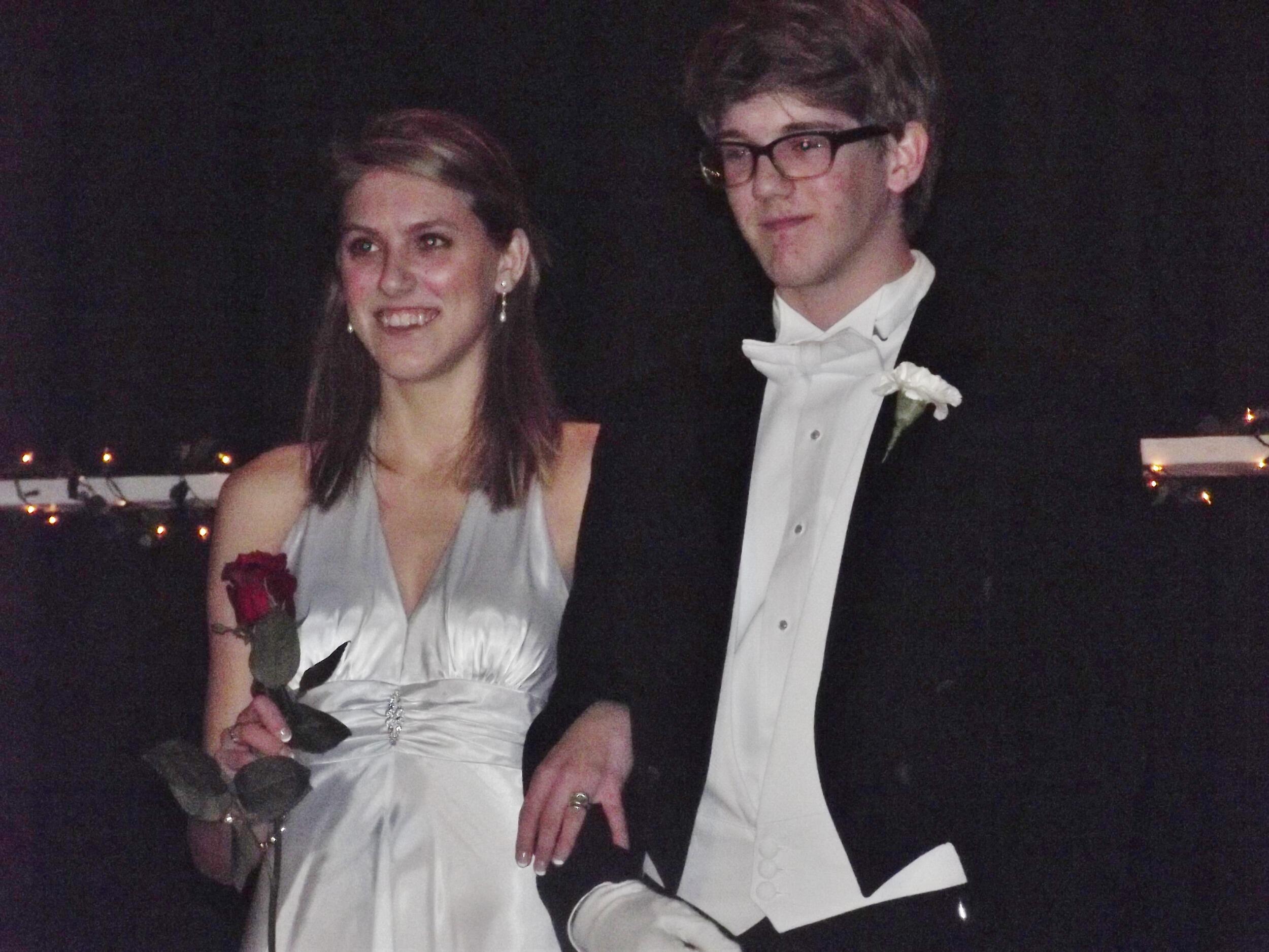 Kara and Alex were each other's homecoming court dates their senior year of high school. They performed the cup song and the fox trot!