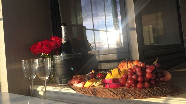 We celebrated our 6th-month milestone by watching the sunset from an in-room tub at one of our favorite local stays. 