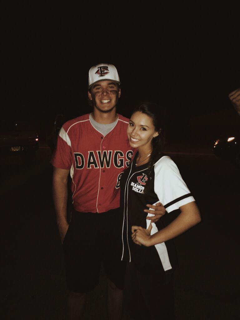 Jo as Luke’s “diamond doll” for highschool baseball at Central.