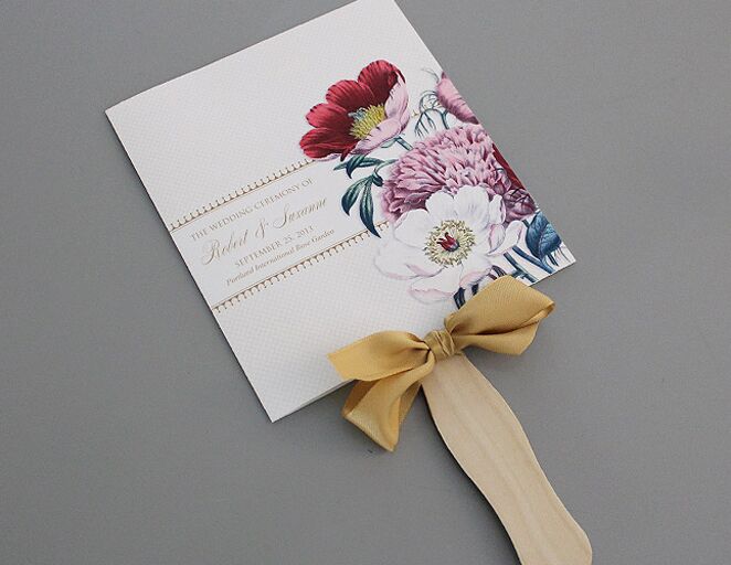 Rectangular Wedding Program Fans - FREE Personalization