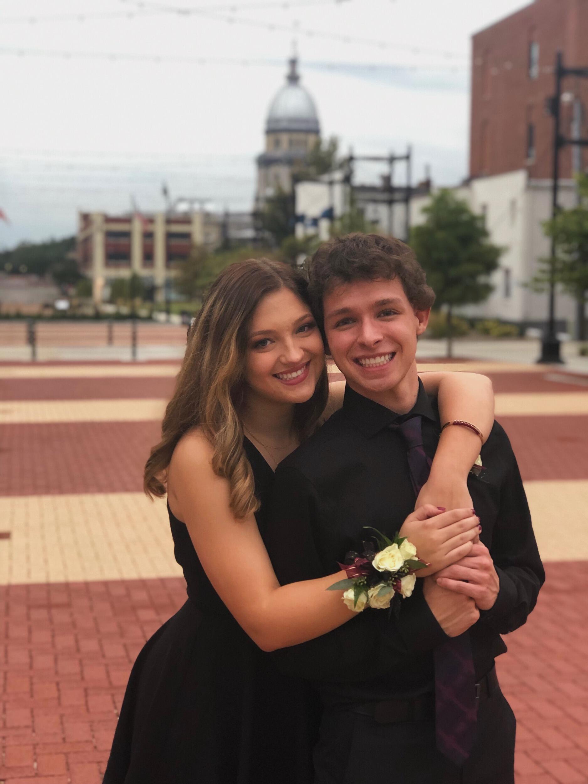 Went to Riley's senior year homecoming while Elise was going to LLCC