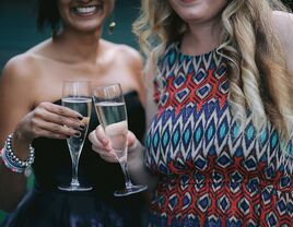 Friends toasting champagne.