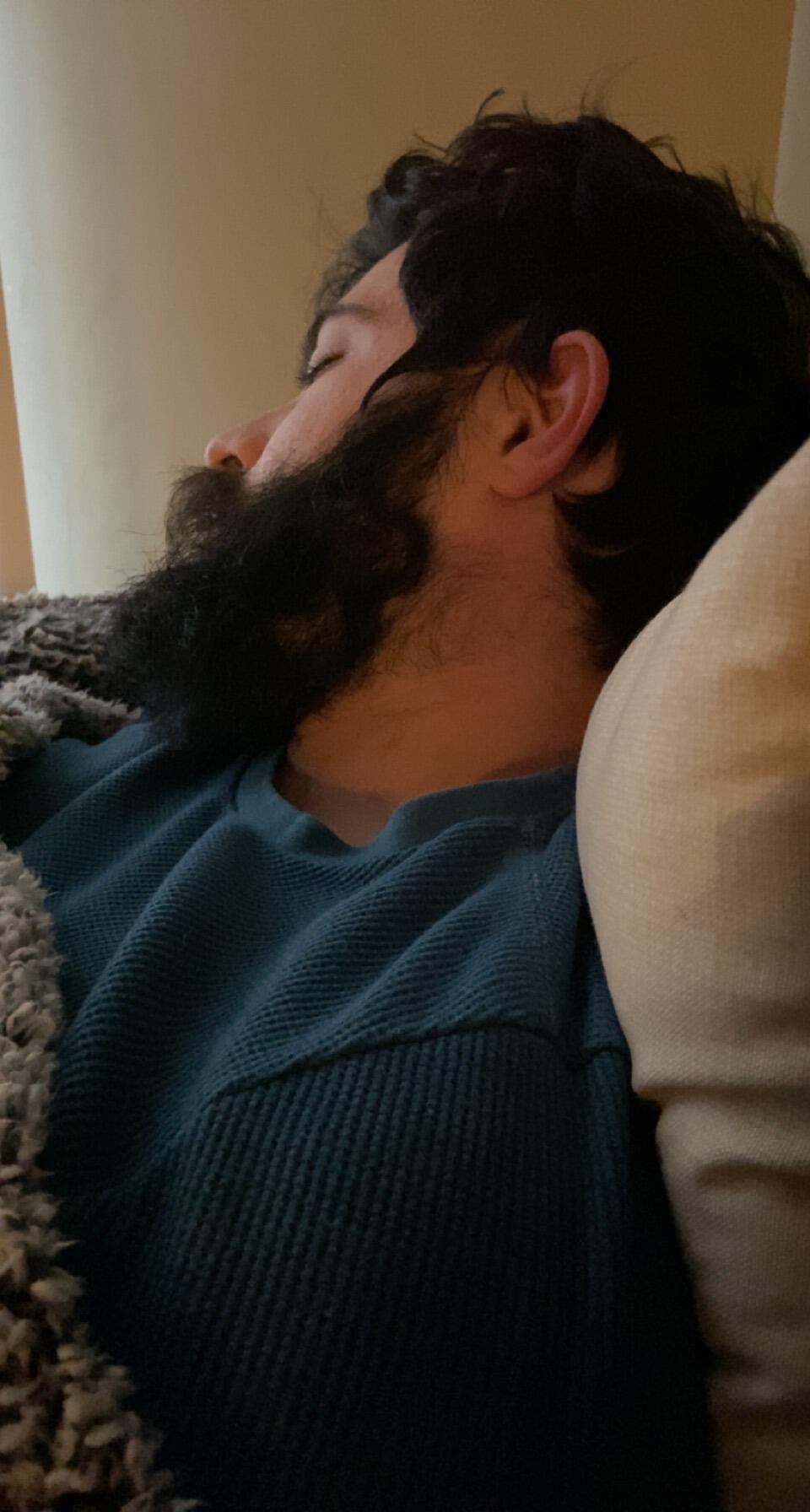 The third time we were together, he slept off food poisoning. 