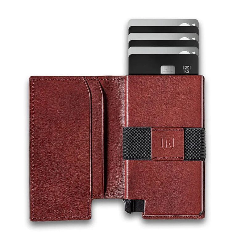 Red leather smart wallet 40th anniversary gift for him