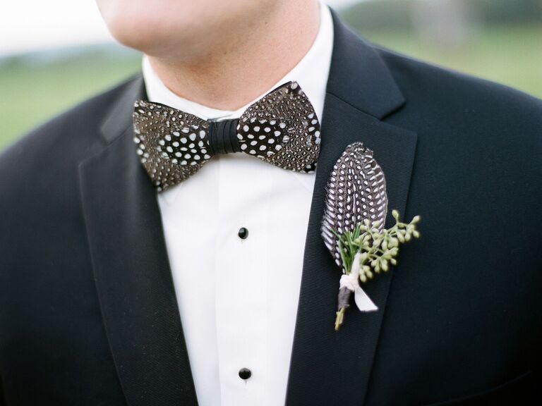 Feather Wedding Boutonniere
