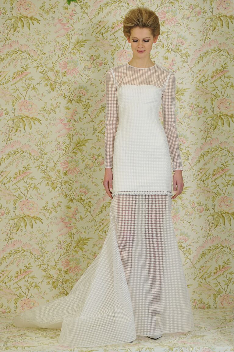 Sheer lattice Angel Sanchez wedding dress