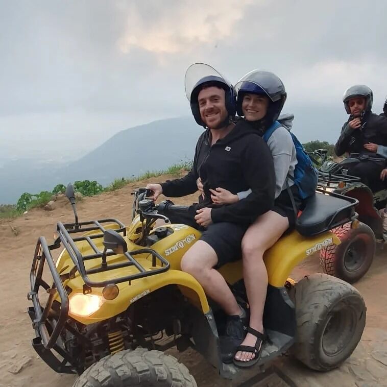 Jon is the most aggressive driver and pushes it a little too hard. We had a blast on these ATVs but our friend Nick told us "If I had pulled the same stunts as Jon while Maria was with me, I'd be a single man" lol