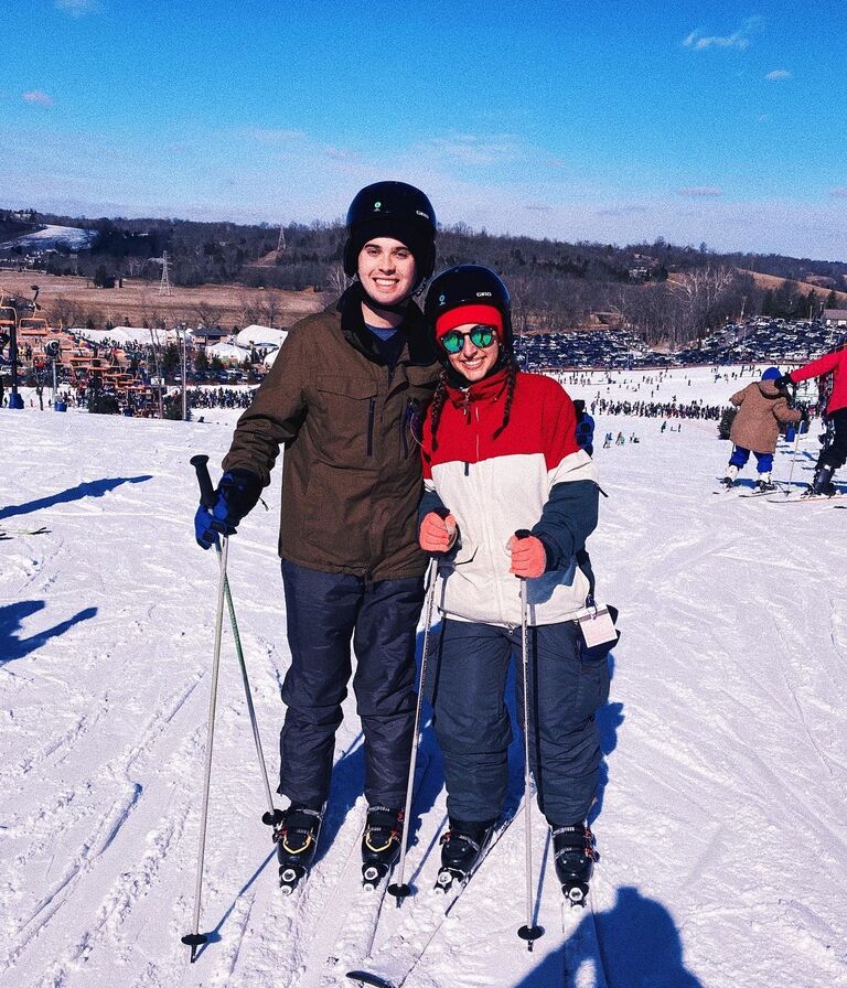 Alexa's first (and probably last) time skiing! Thank goodness for Parker and his skiing experience and patience to teach Alexa during this trip. 