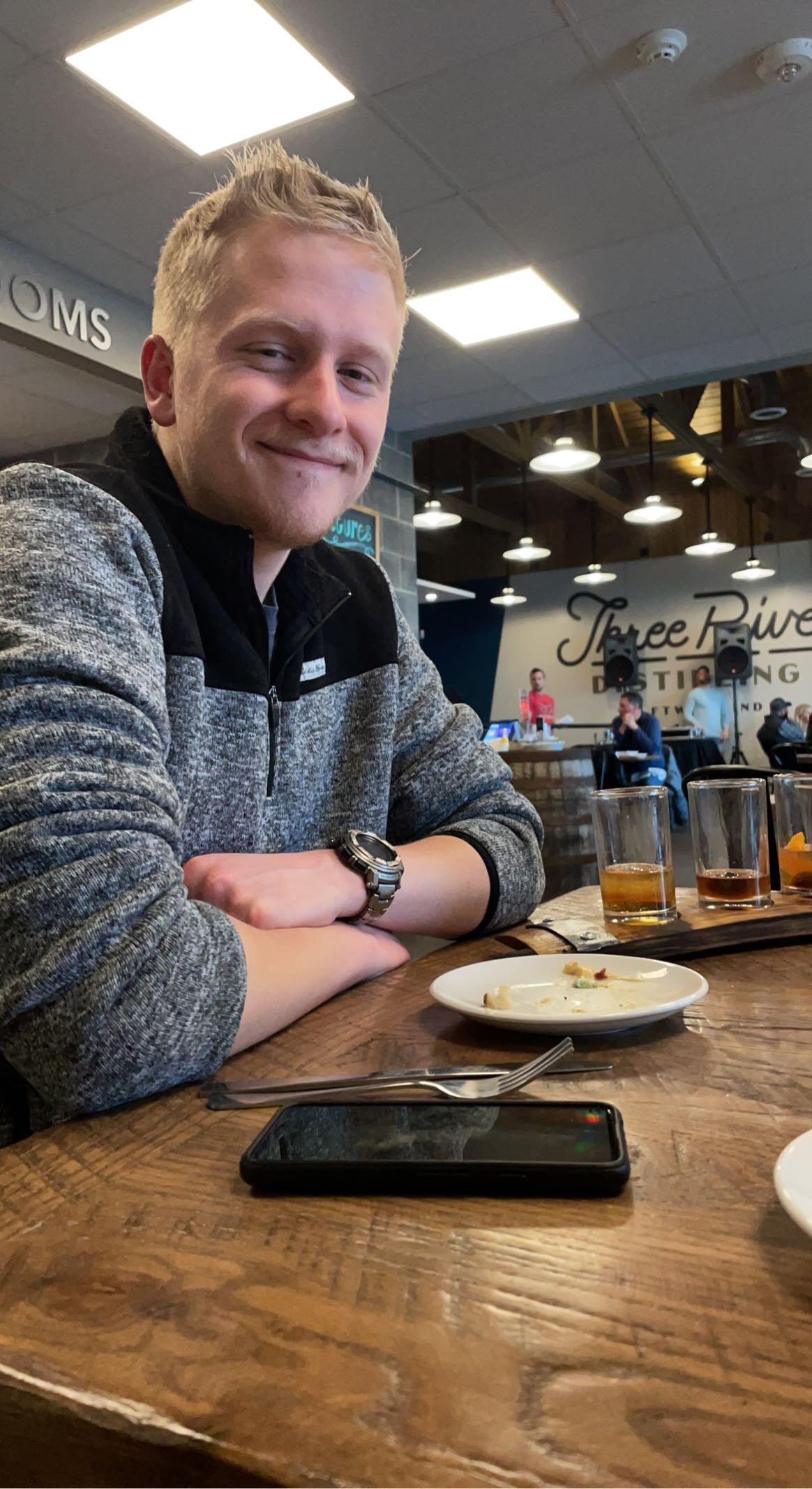 Celebrating Corey's 21st birthday at the Three Rivers Distillery 