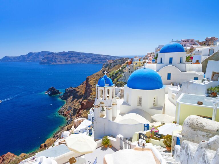 Romantic honeymoon destination Santorini, Greece