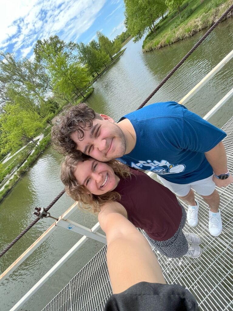 In April, Eliana surprised Jacob by showing up at a restaurant in Minneapolis. In the middle of finals week the next month, Jacob returned the favor by showing up unexpectedly in St. Louis!