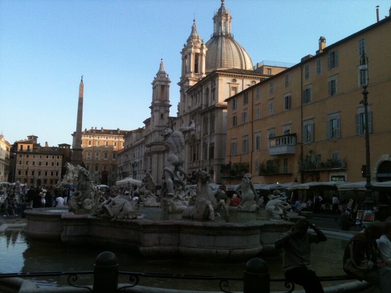 Nick was in Dublin, Ireland. Darcy arrived in Rome, Italy. Distance: 1,532 miles