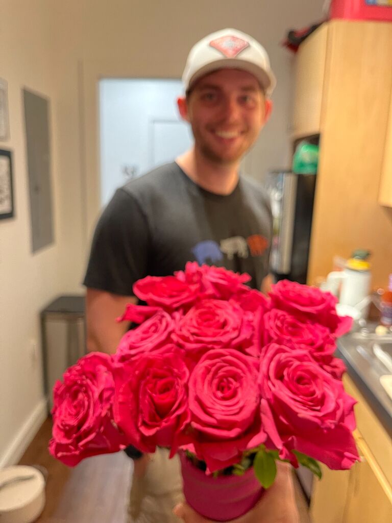 Chris gets Rachel flowers every anniversary! Here's the flowers from September. 