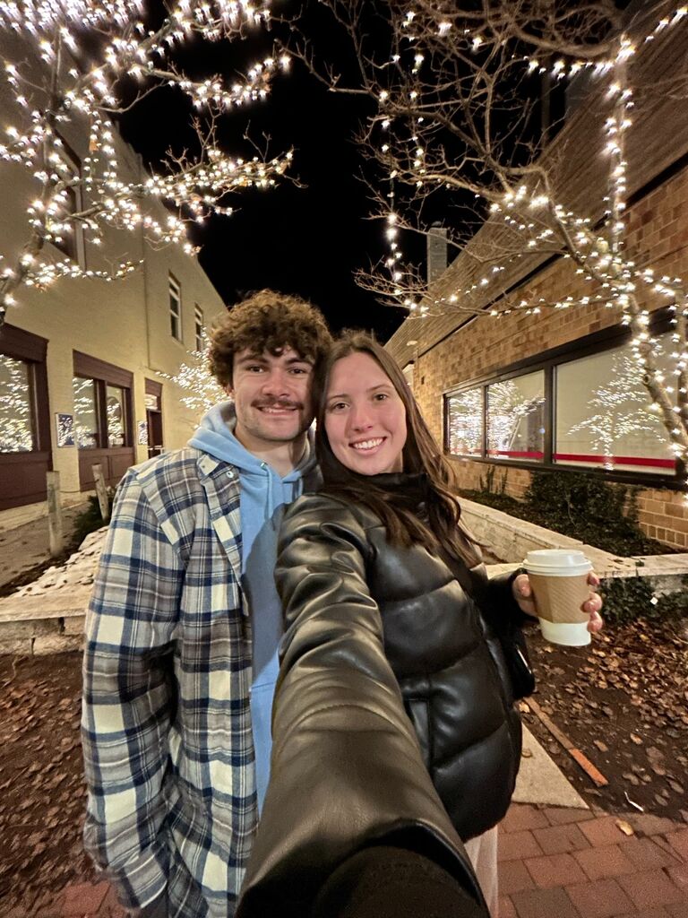 Hot chocolate and Christmas lights