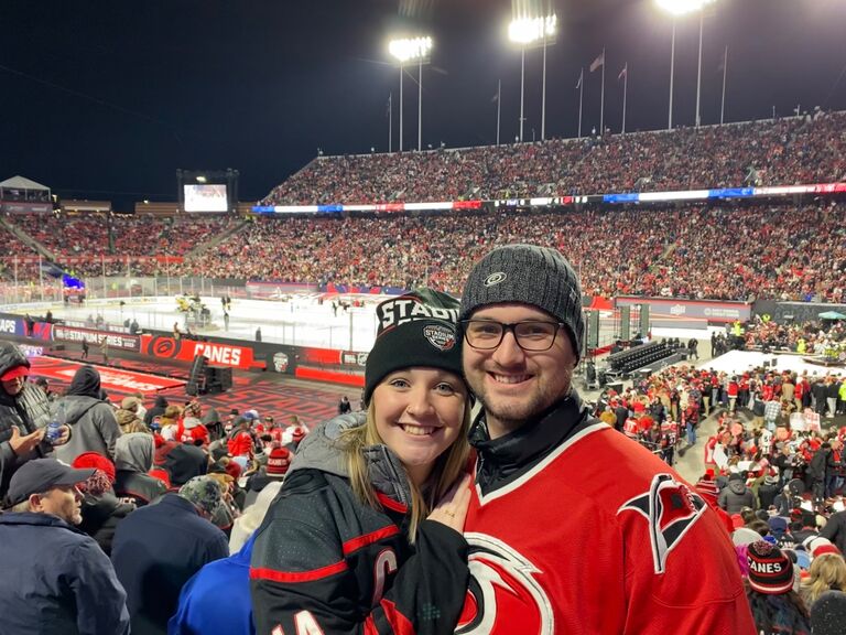 Making more memories at the Stadium Series game for the Carolina Hurricanes vs. Washington Capitols game!
