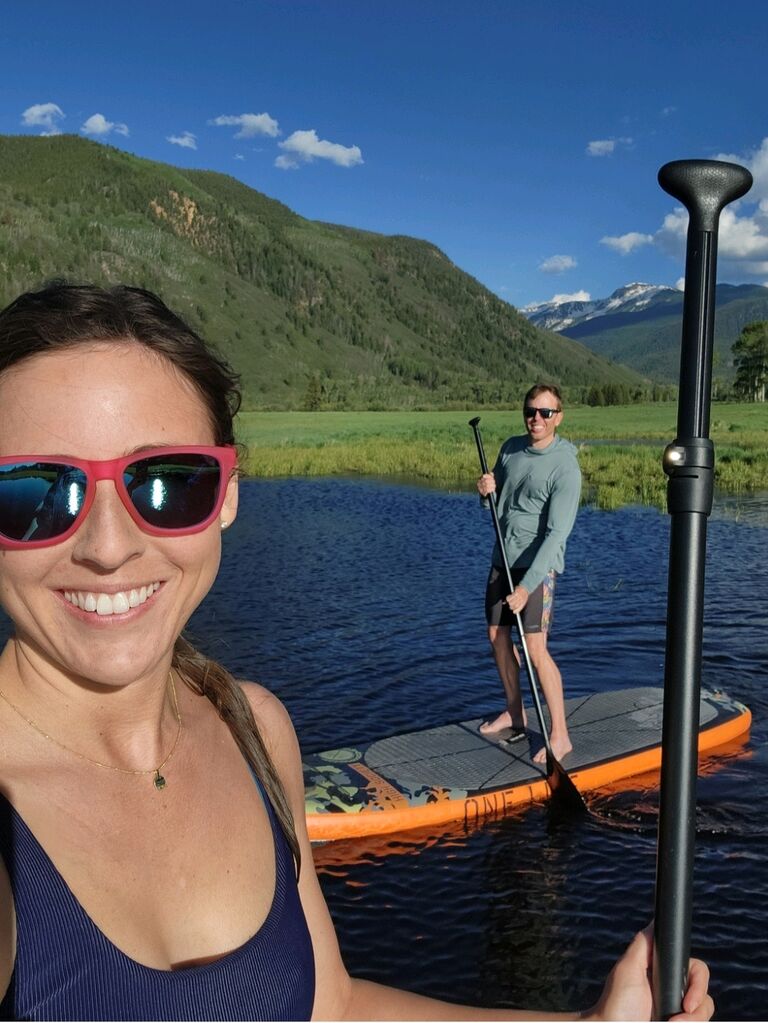 Paddle boarding down the Roaring Fork