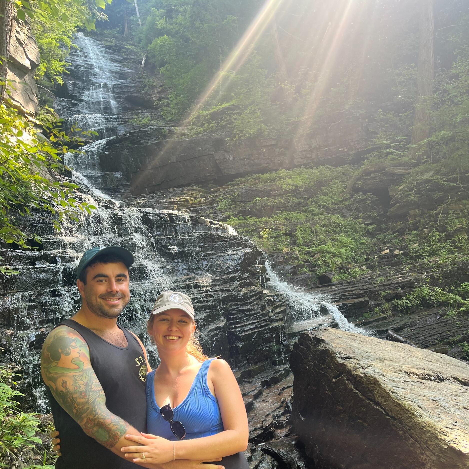 We got engaged at our favorite campsite in Vermont, filled with animals, hiking trails, and waterfalls!