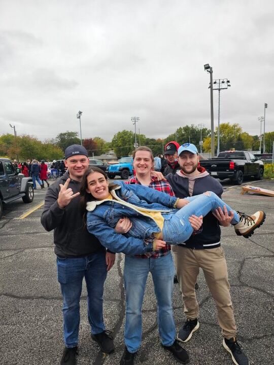 Homecoming at ISU with some of the future groomsmen! 