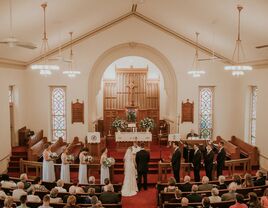 Lutheran wedding vows during ceremony.