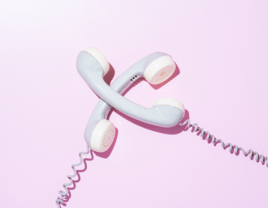 telephone on pink background