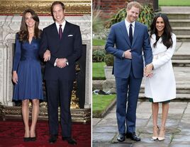 Collage of royal engagement rings. 