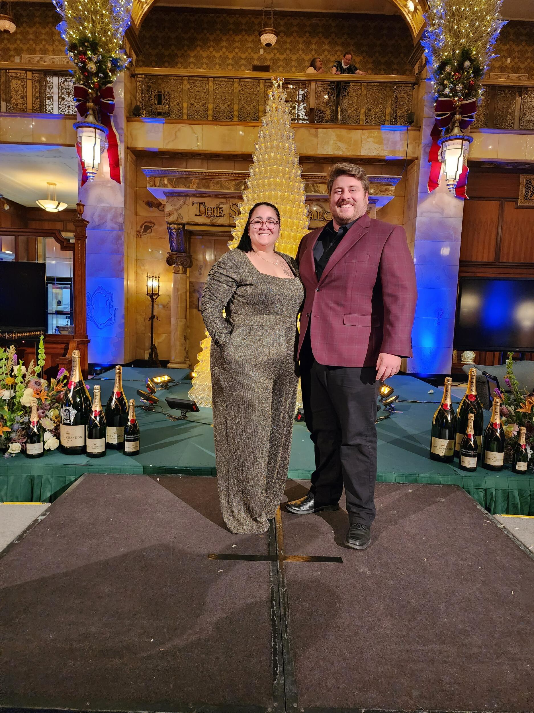 The Annual Champagne Cascade at the Brown Palace