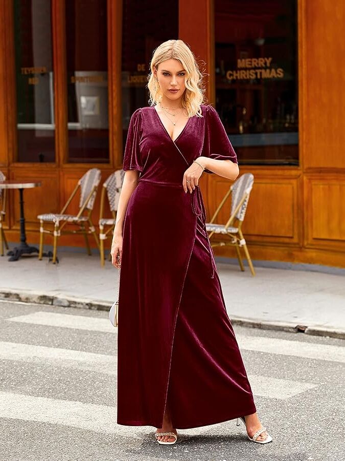 Amazon bridesmaid dresses burgundy best sale