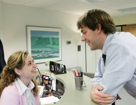 Pam Beesly and Jim Halpert in The Office