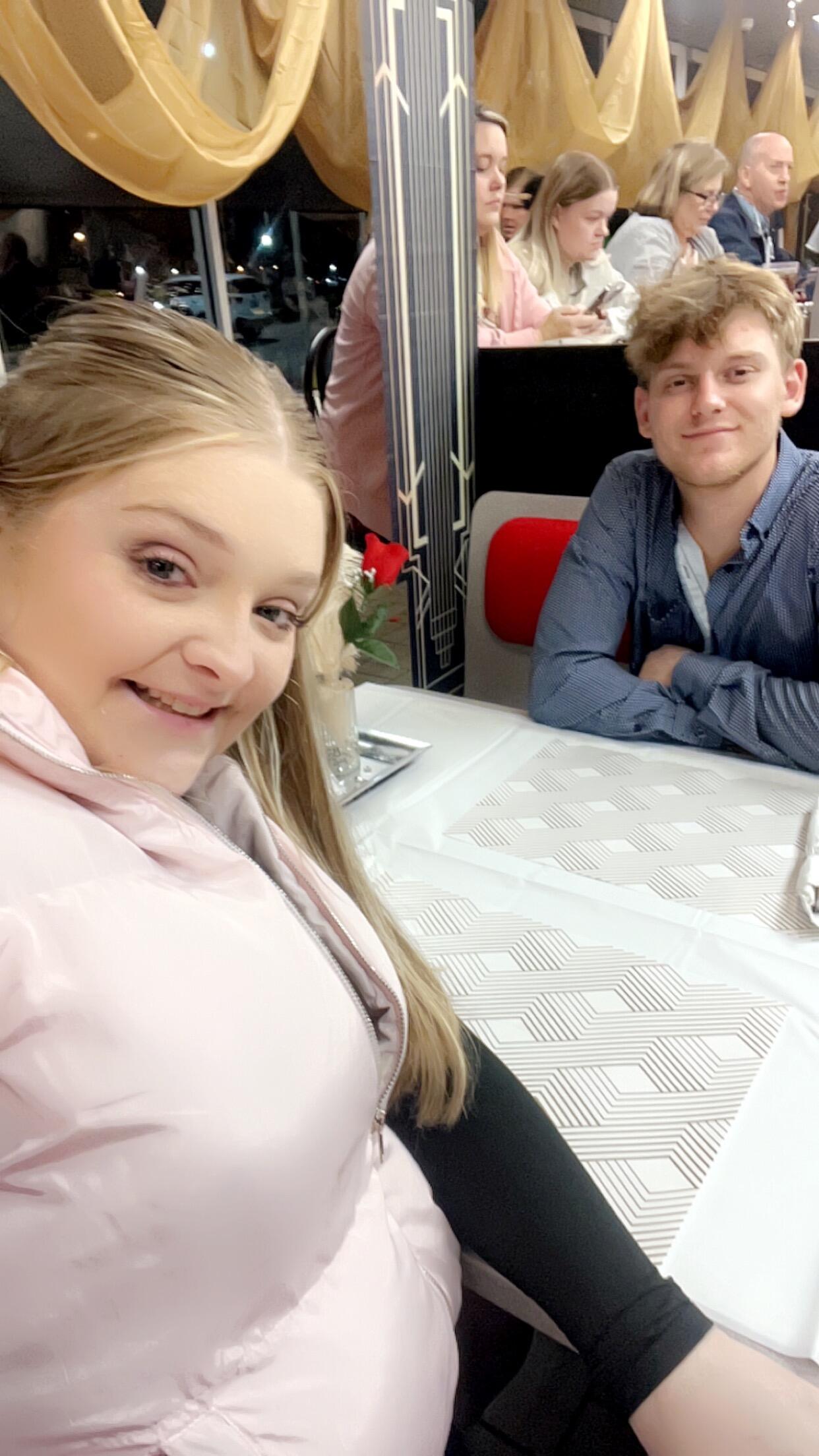 Our fancy Valentine’s Day dinner at Waffle House