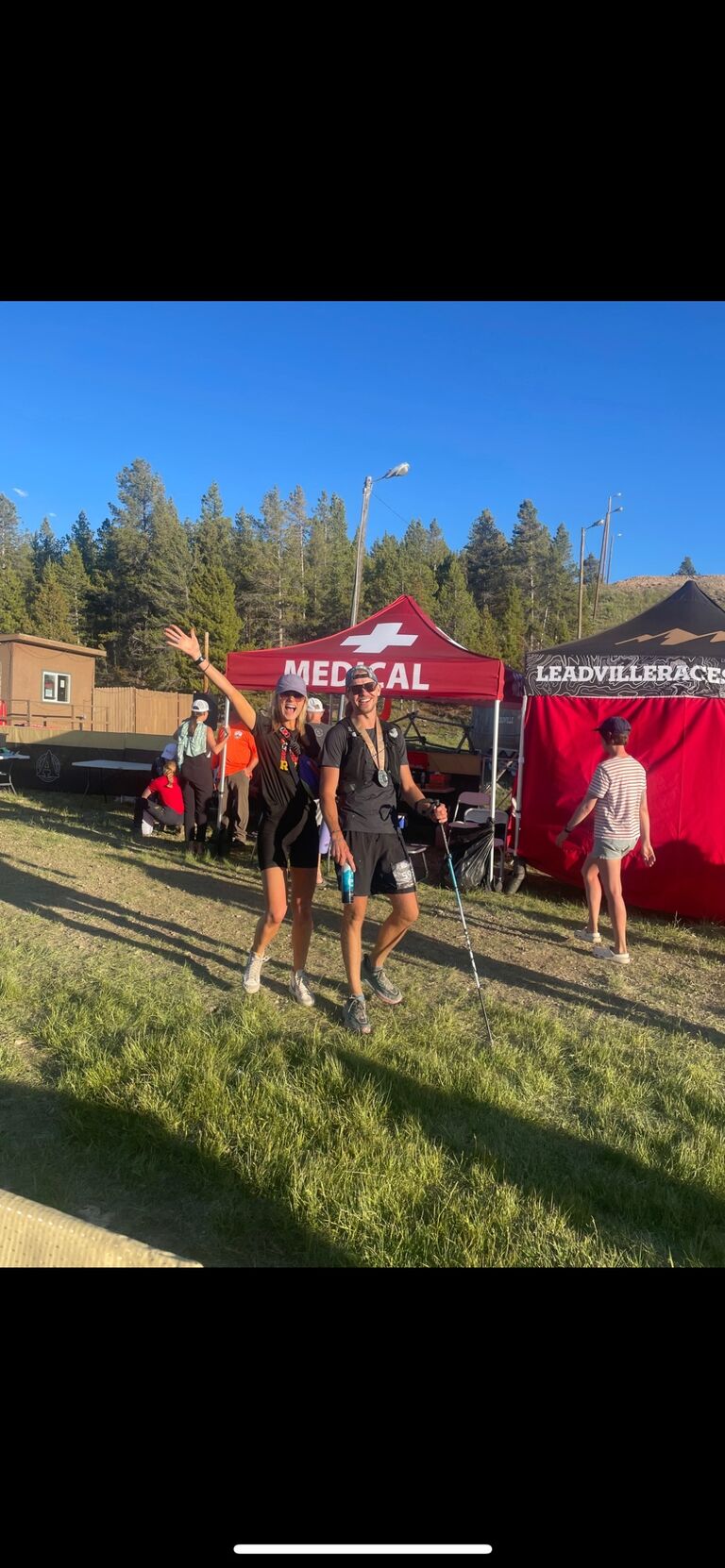 In this picture we both had just completed the Leadville trail running races. Krystian completed the Leadville 50, I completed the Leadville 16. We felt like total bad-asses here.