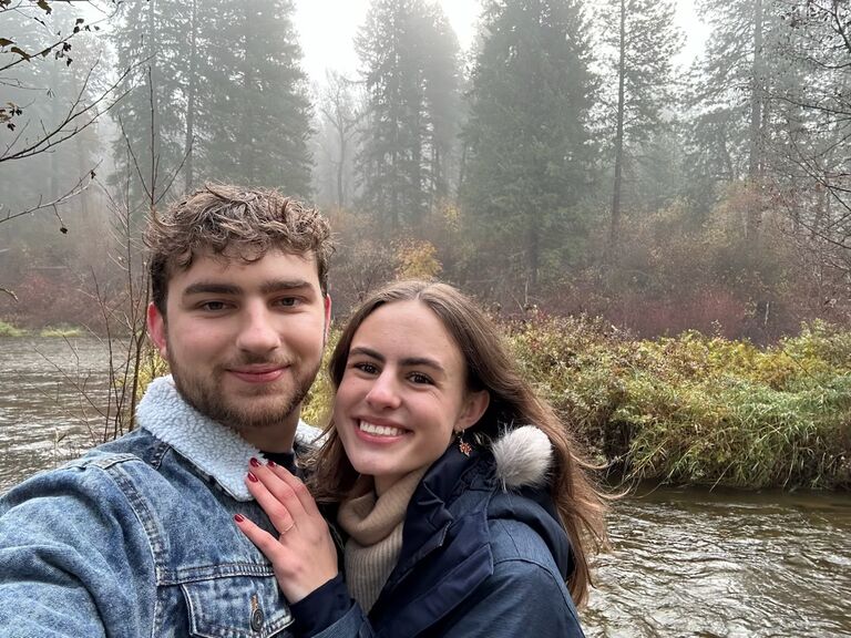 It was early in the morning on a hike where we were alone. Nothing but the river and pine trees around. It was the best proposal I could have asked for.