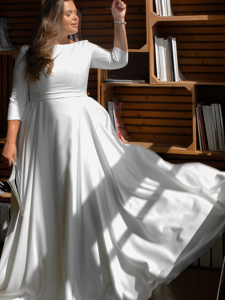 Olivia Bottega plus size long sleeve wedding dress
