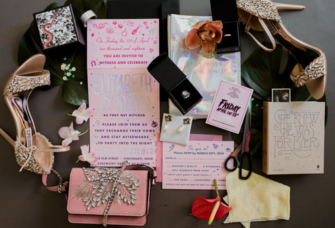 Stationery and accessories for a Friday the 13th wedding