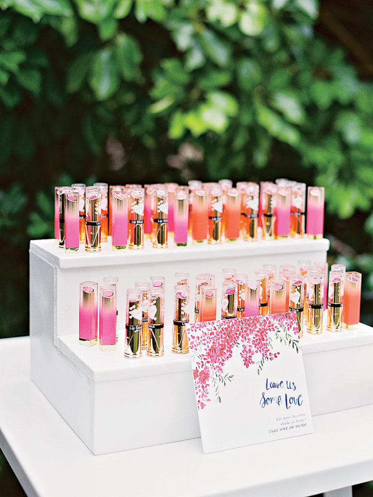 Lipstick station at wedding