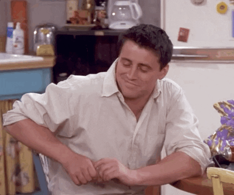 Joey from Friends panicked GIF