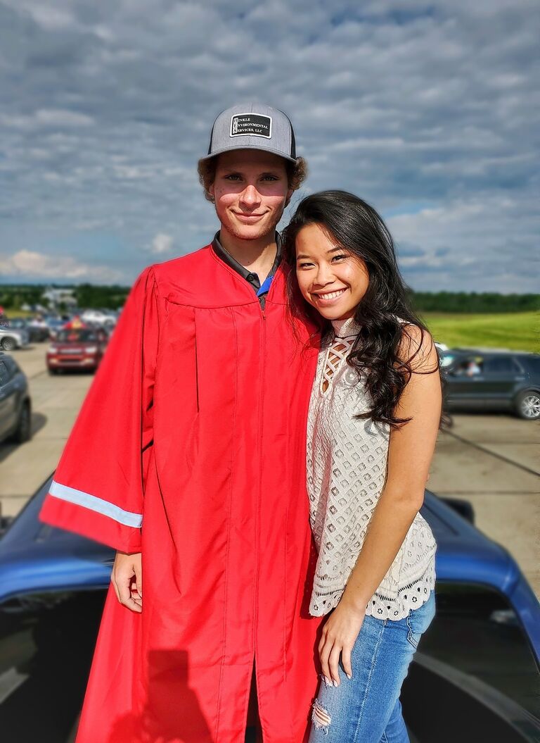 Logan graduated from West Jessamine Highschool during the pandemic. He had an outdoor parade style graduation. As for Jasmine, all her college classes were moved to  online. 