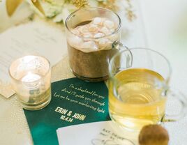 Hot Chocolate and Apple Cider with Custom Napkins