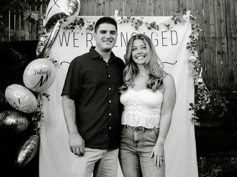 We got engaged, and celebrated with our friends and family