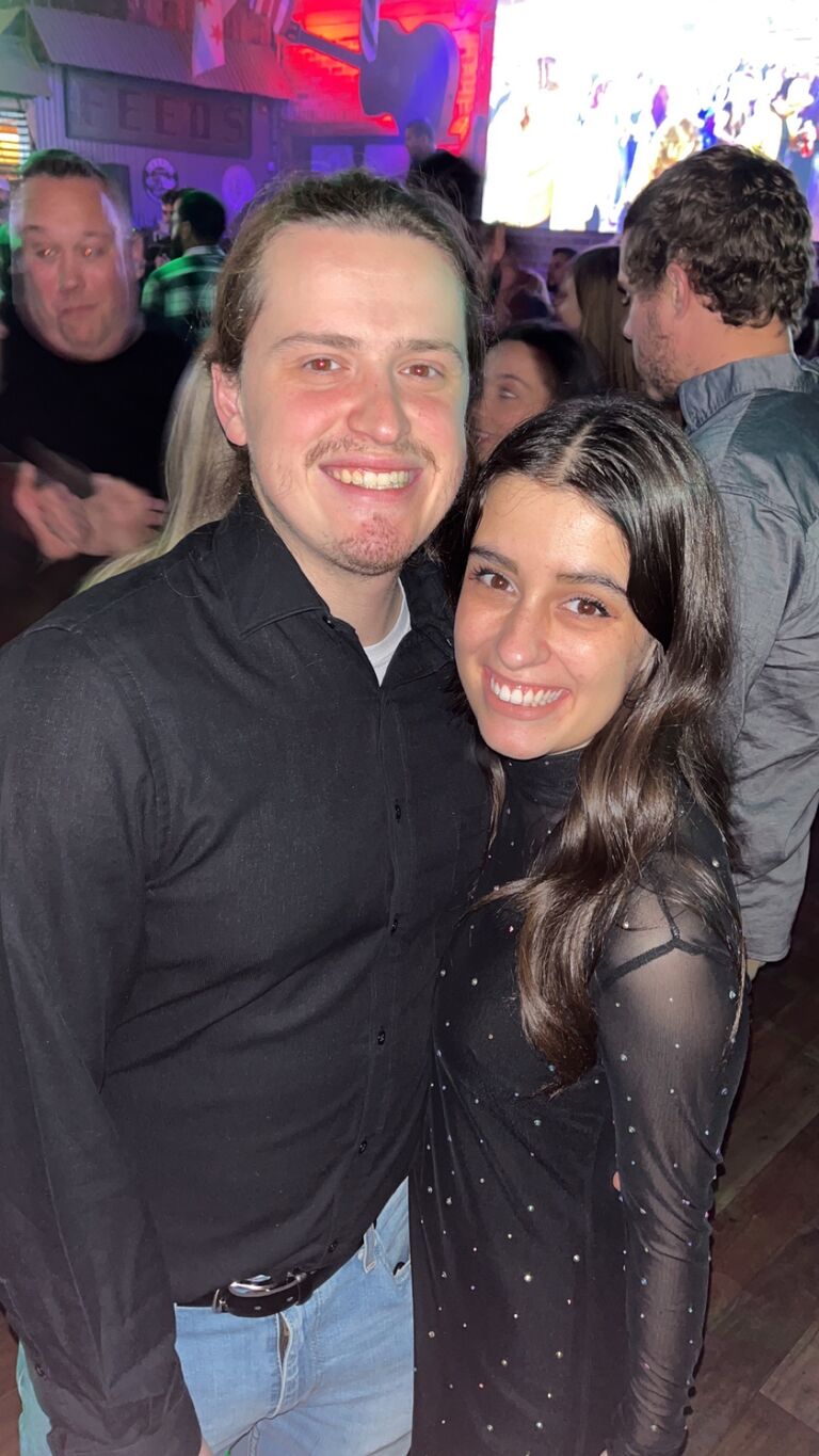 In 2023, we became obsessed with Saddle Up. Here we are at Blackout Wednesday right after learning some super fun partner line dances! 
